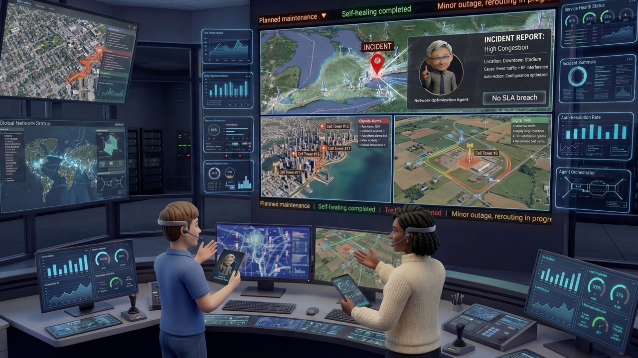 NVIDIA, 에이전틱 AI 설계도와 통신망 추론 모델로 자율형 네트워크 혁신 가속화